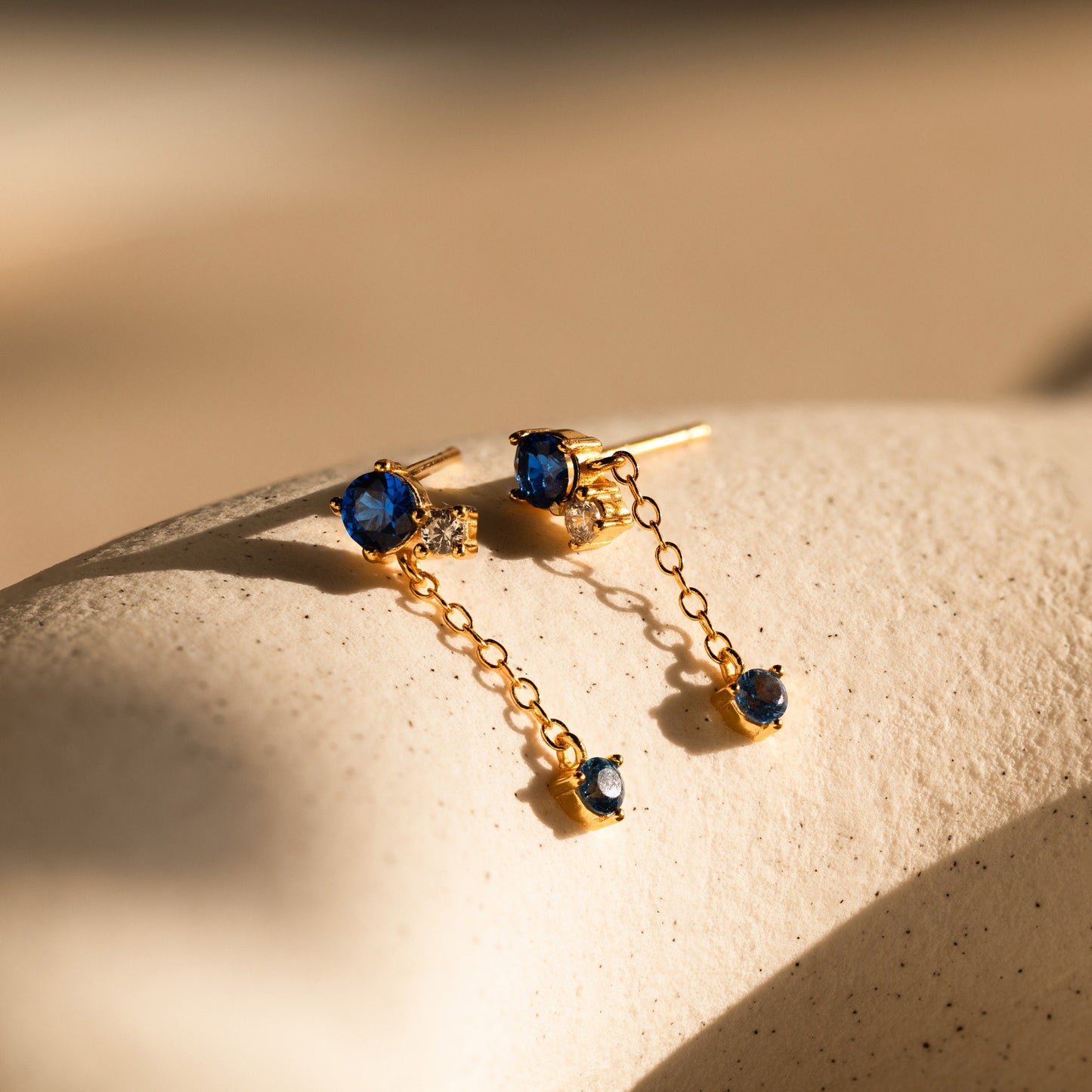 Sapphire Diamond Drop Earrings