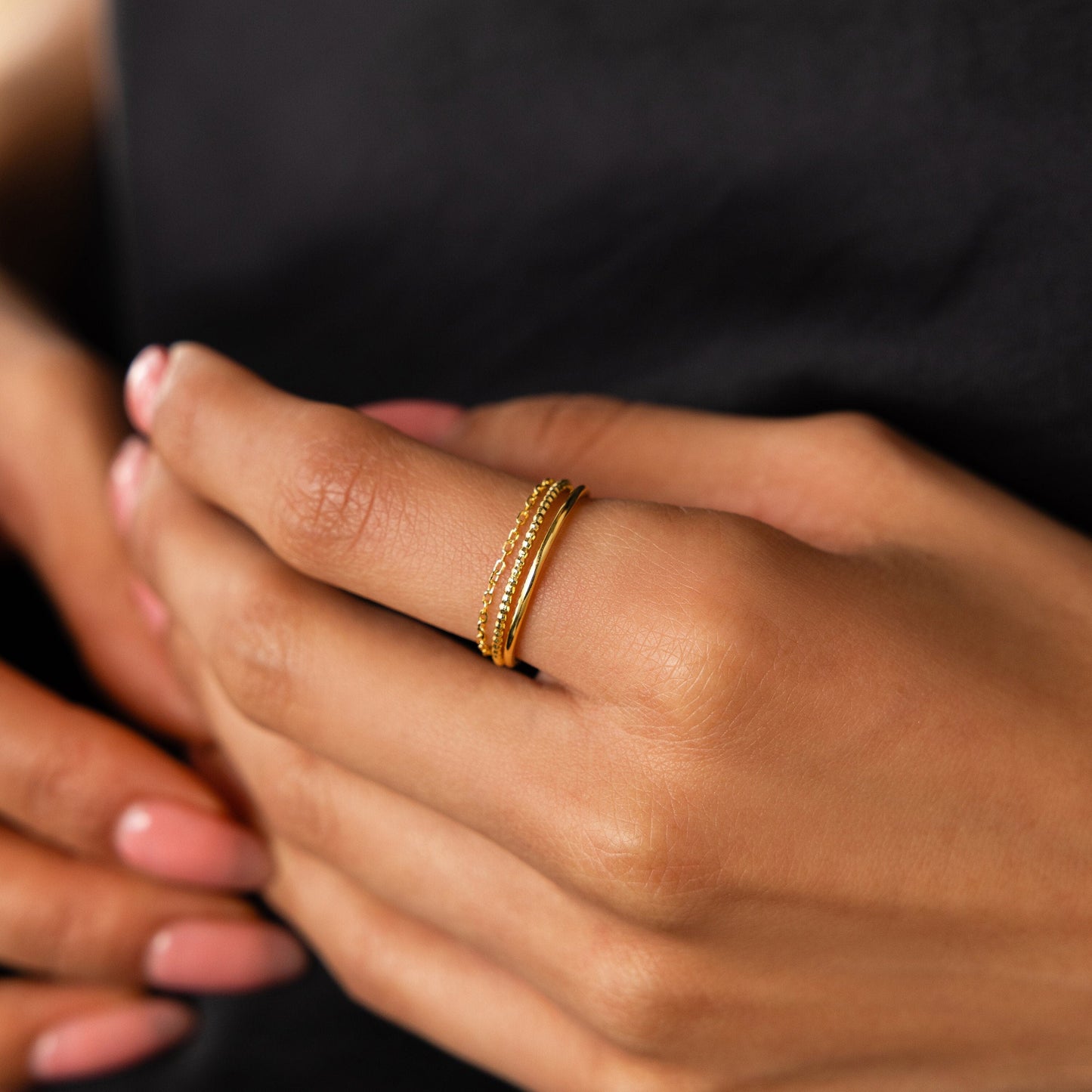 Textured Stacking Ring Set