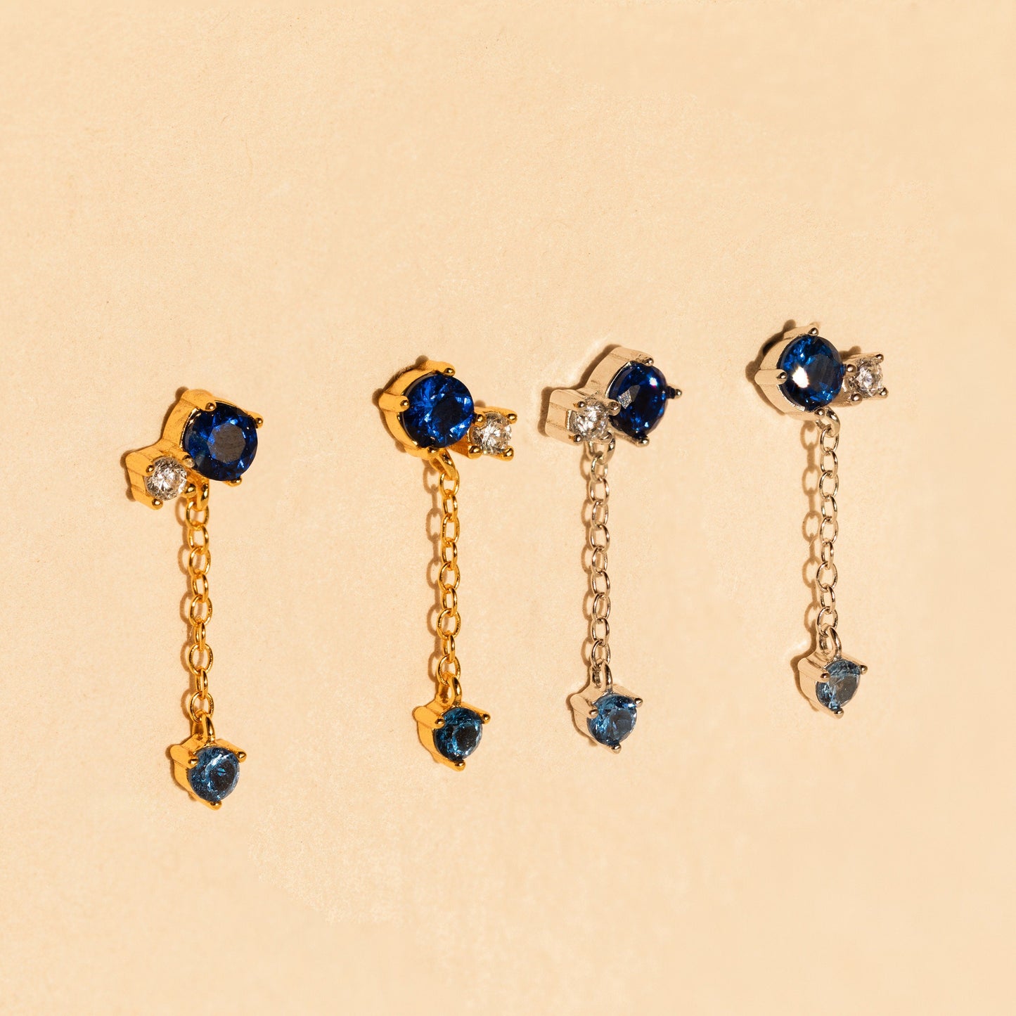 Sapphire Diamond Drop Earrings