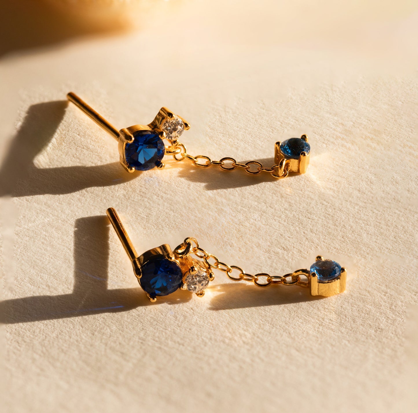 Sapphire Diamond Drop Earrings