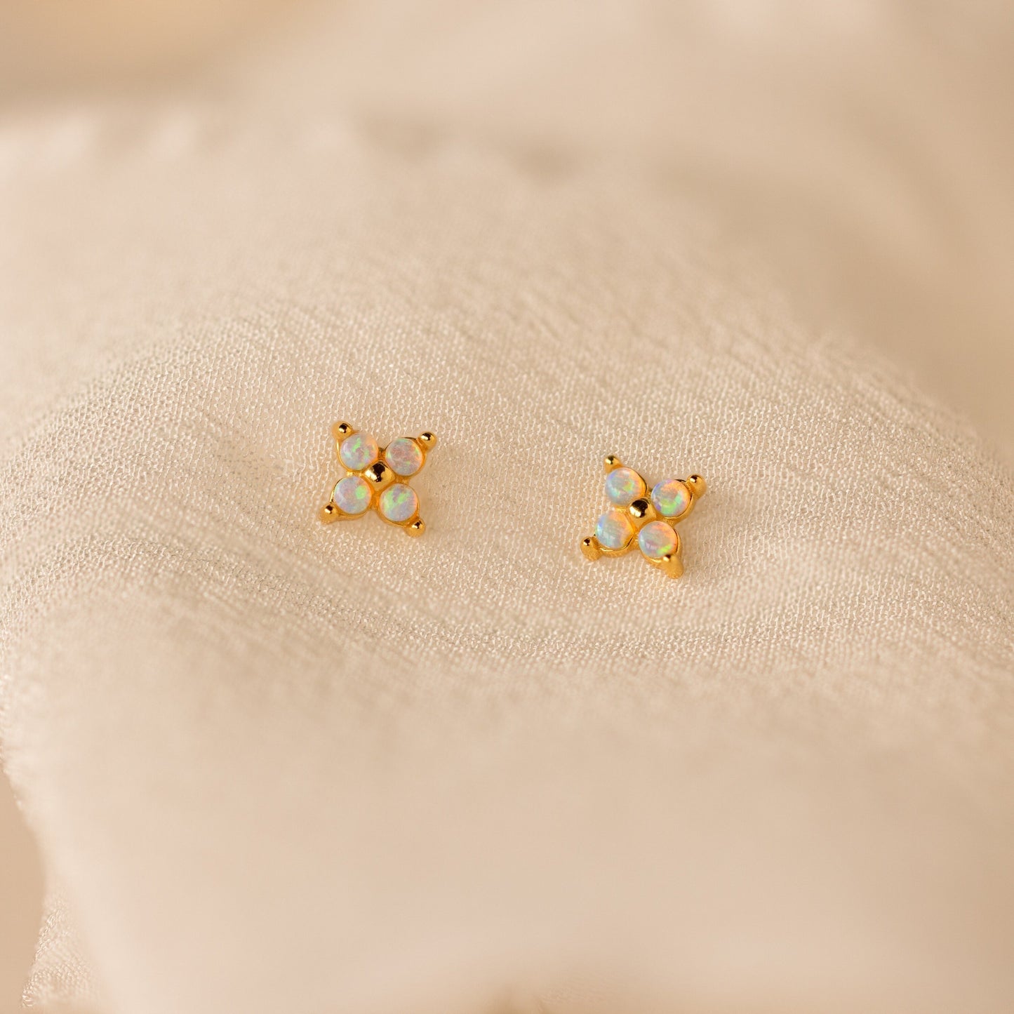 Opal Ivy Flower Studs