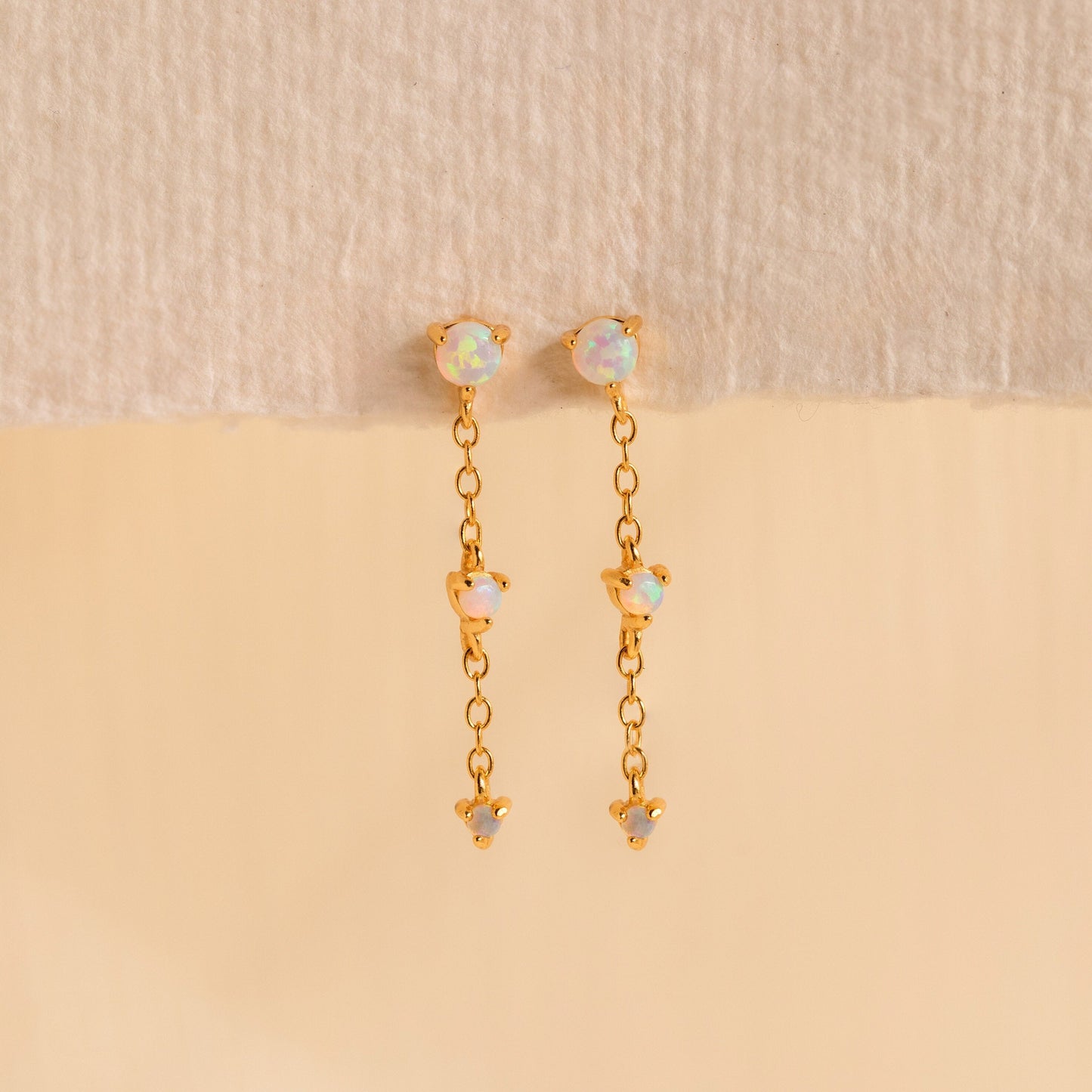 Dainty Opal Stud Earrings Set