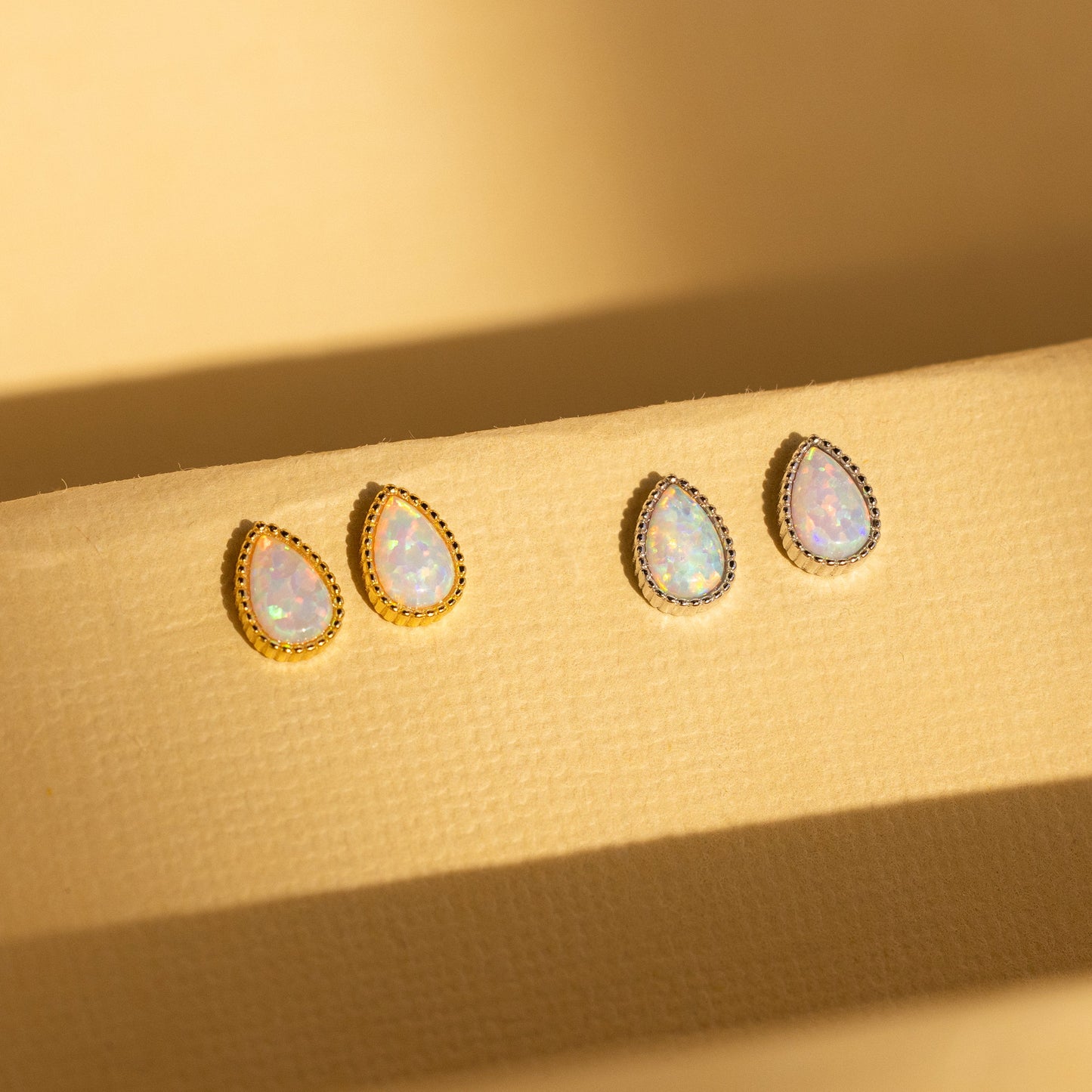 Opal Teardrop Studs