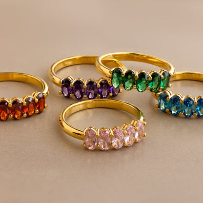 Oval Birthstone Ring