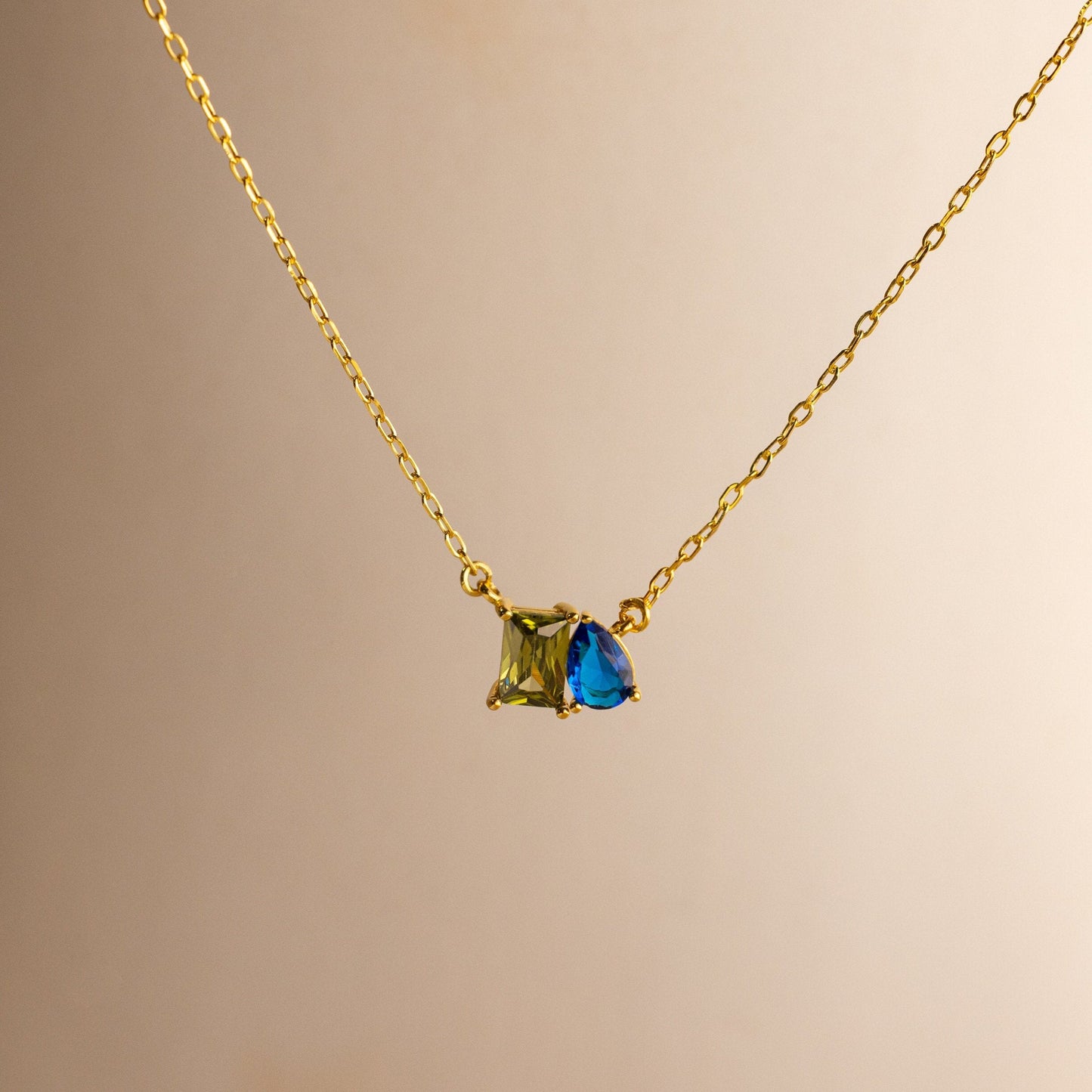 Toi et Moi Birthstone Necklace