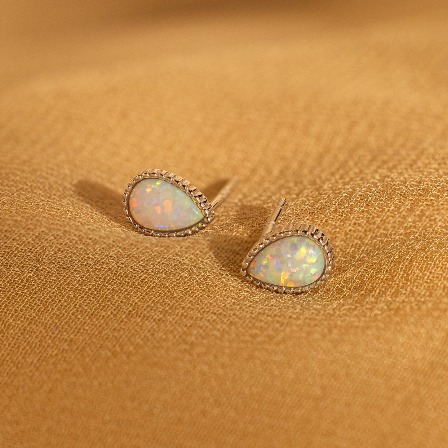 Opal Teardrop Studs