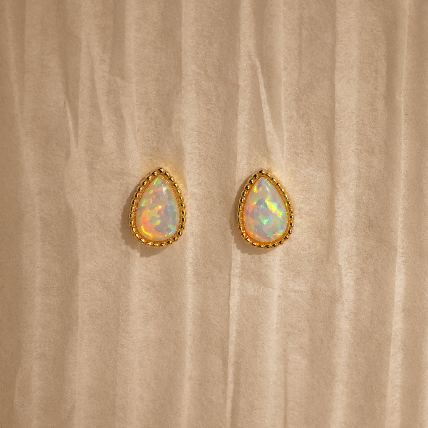 Opal Teardrop Studs