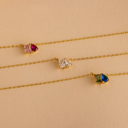 Toi et Moi Birthstone Necklace