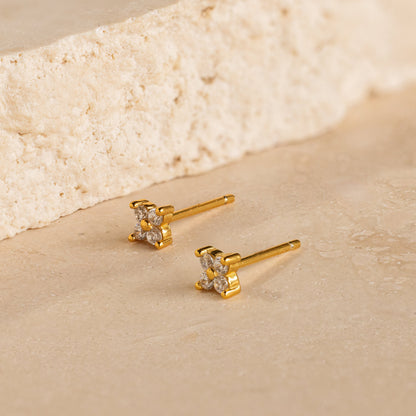 Diamond Ivy Flower Studs