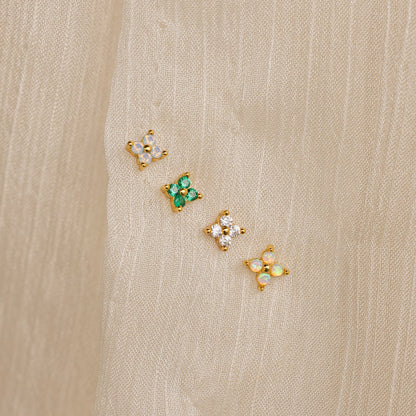 Diamond Ivy Flower Studs