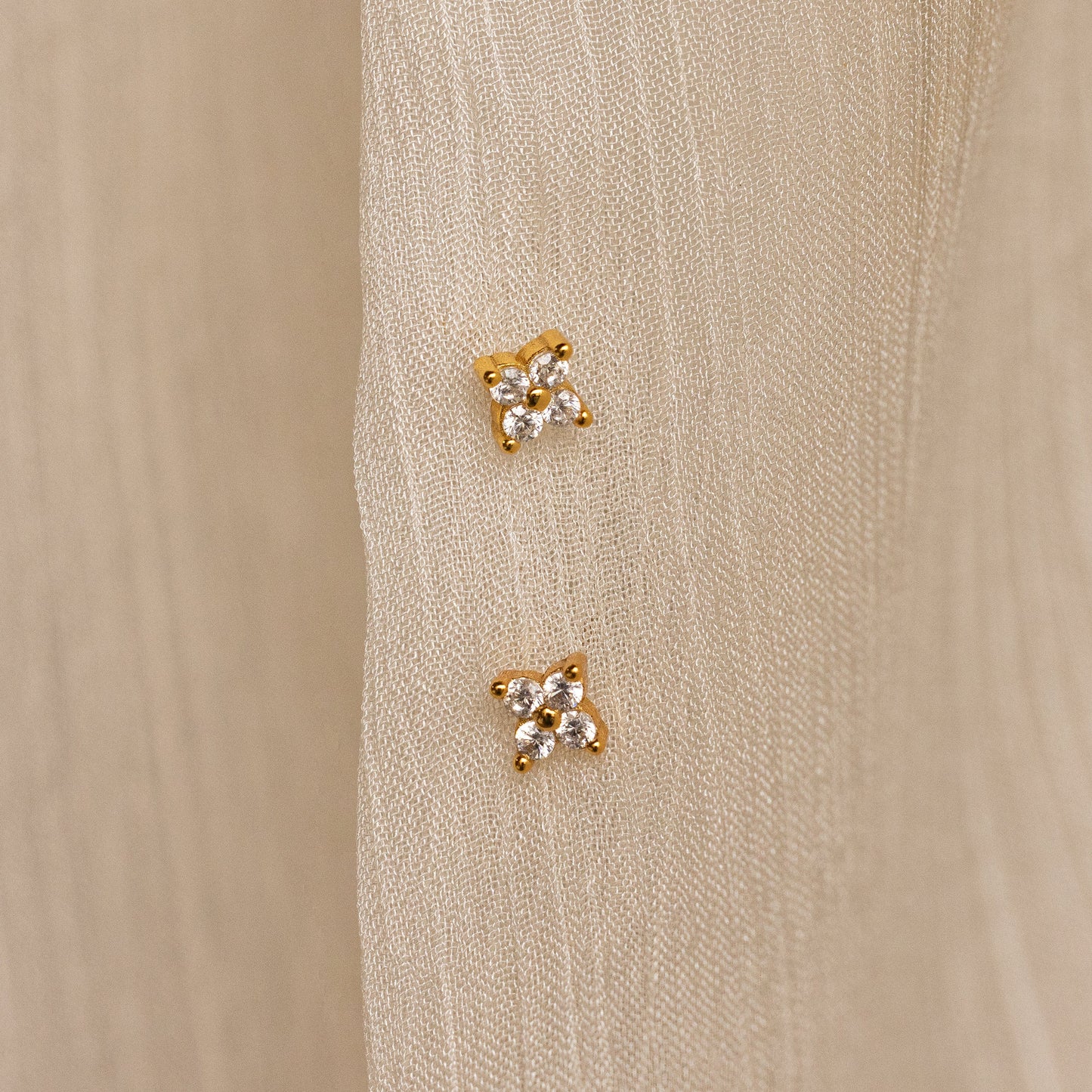 Diamond Ivy Flower Studs