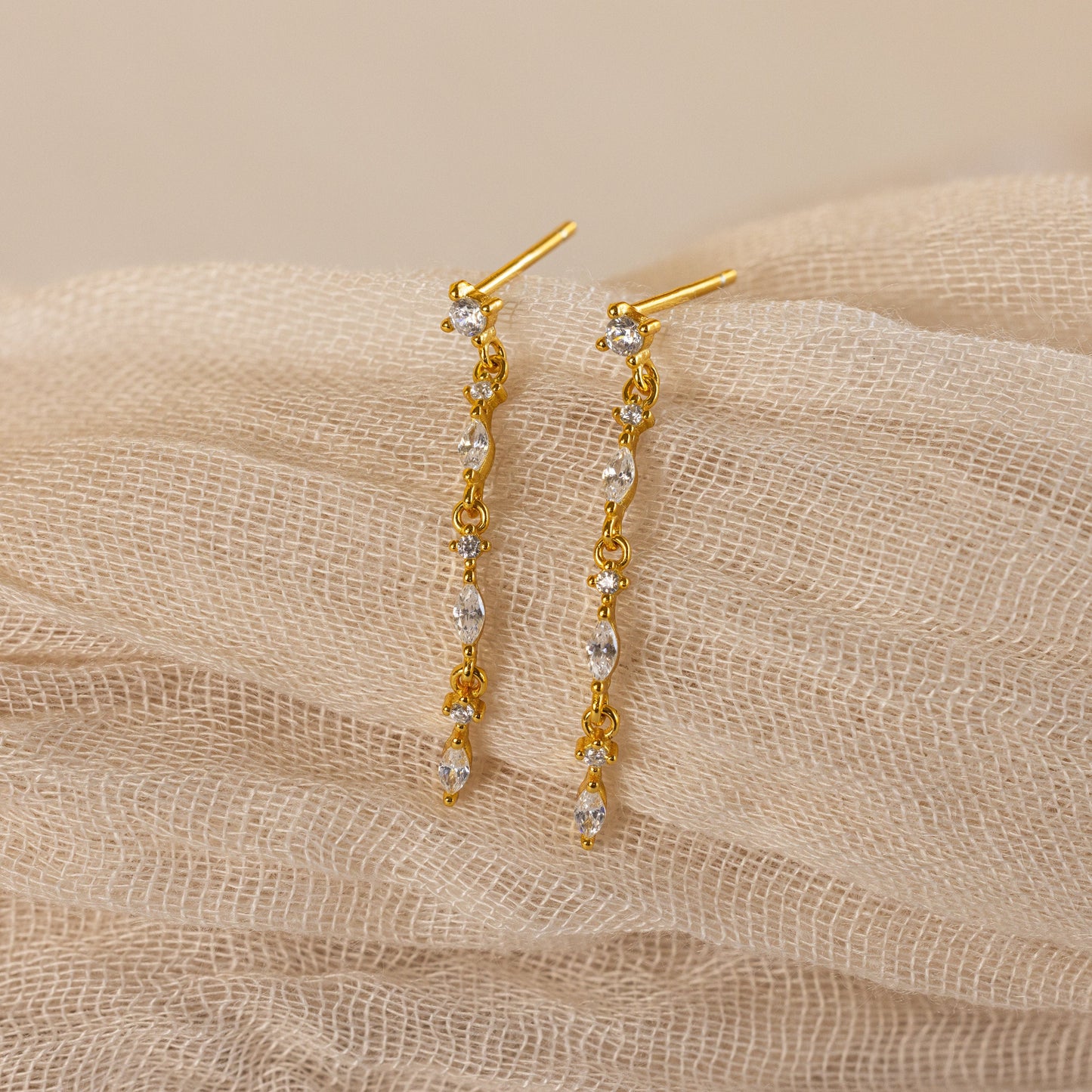 Dainty Diamond Drop Earrings