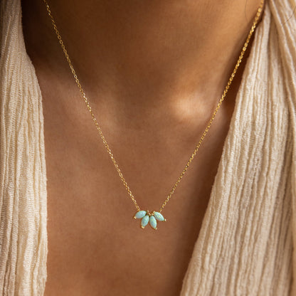 Turquoise Opal Marquise Necklace