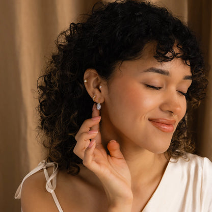 Round Pearl Drop Earrings