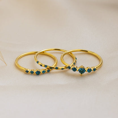 Lace Birthstone Rings Set