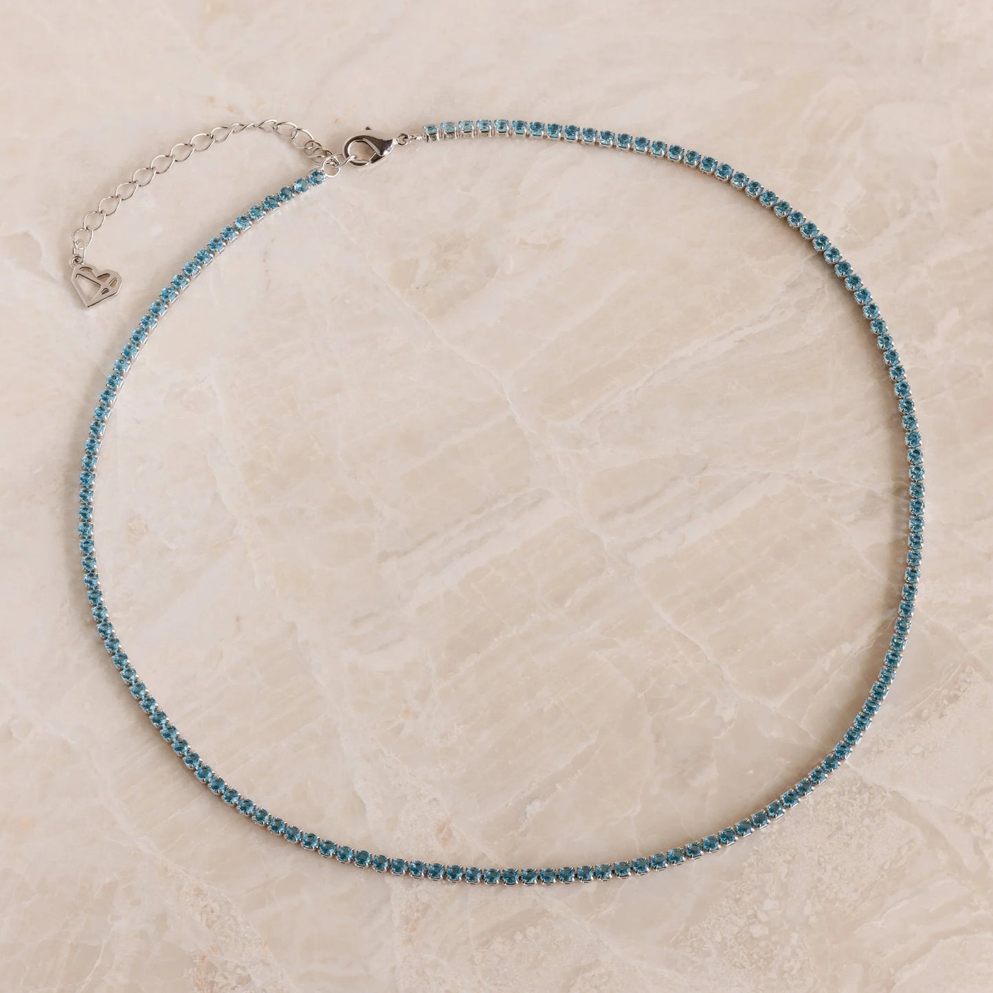 Aquamarine Tennis Choker Necklace