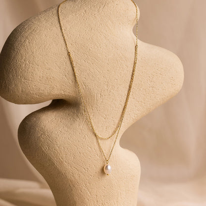 Duo Chain Pearl Necklace