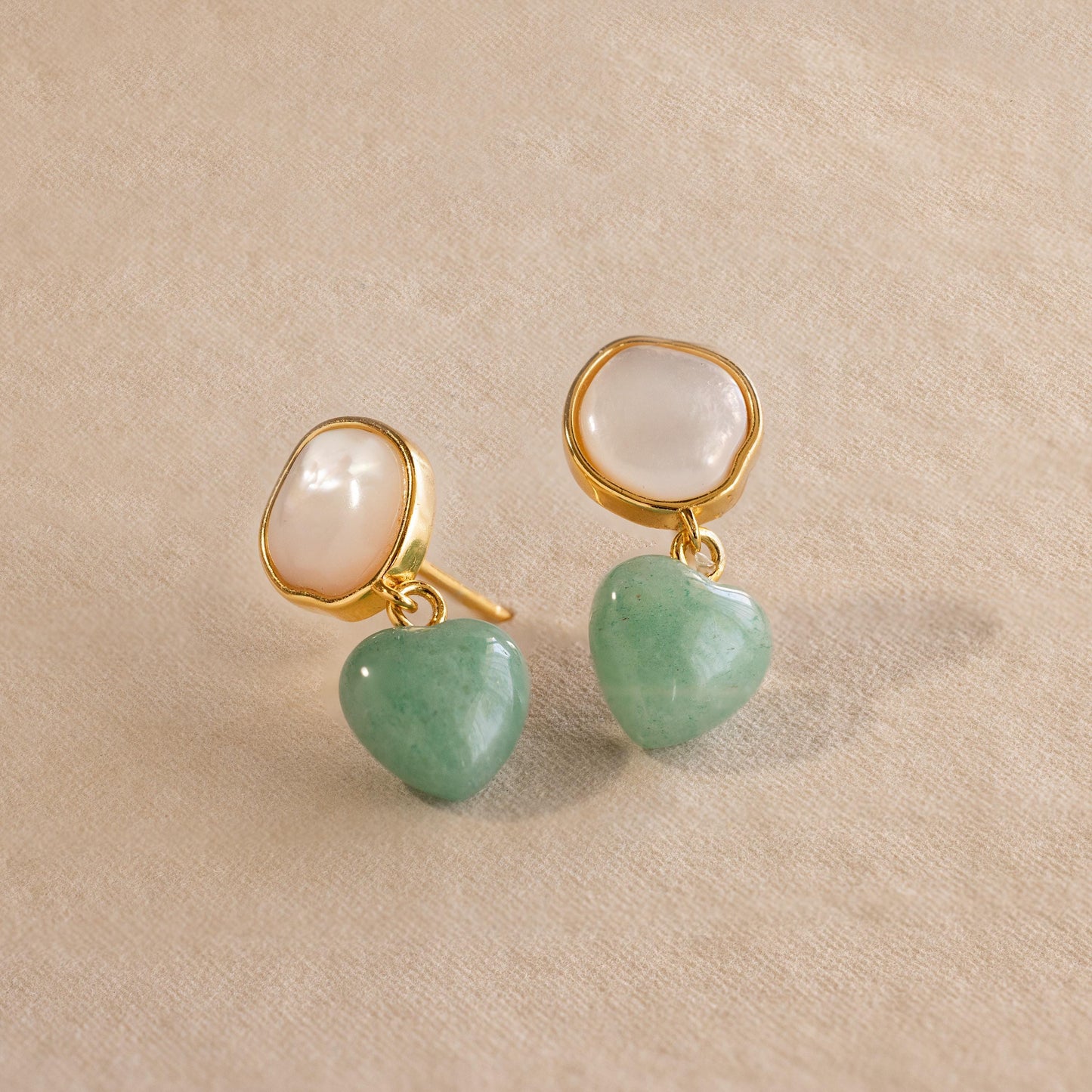 Jade Heart Drop Earrings