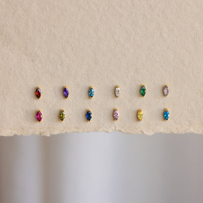 Marquise Birthstone Studs