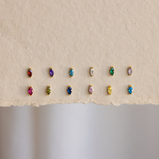 Marquise Birthstone Studs