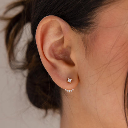 Round Diamond Ear Jackets