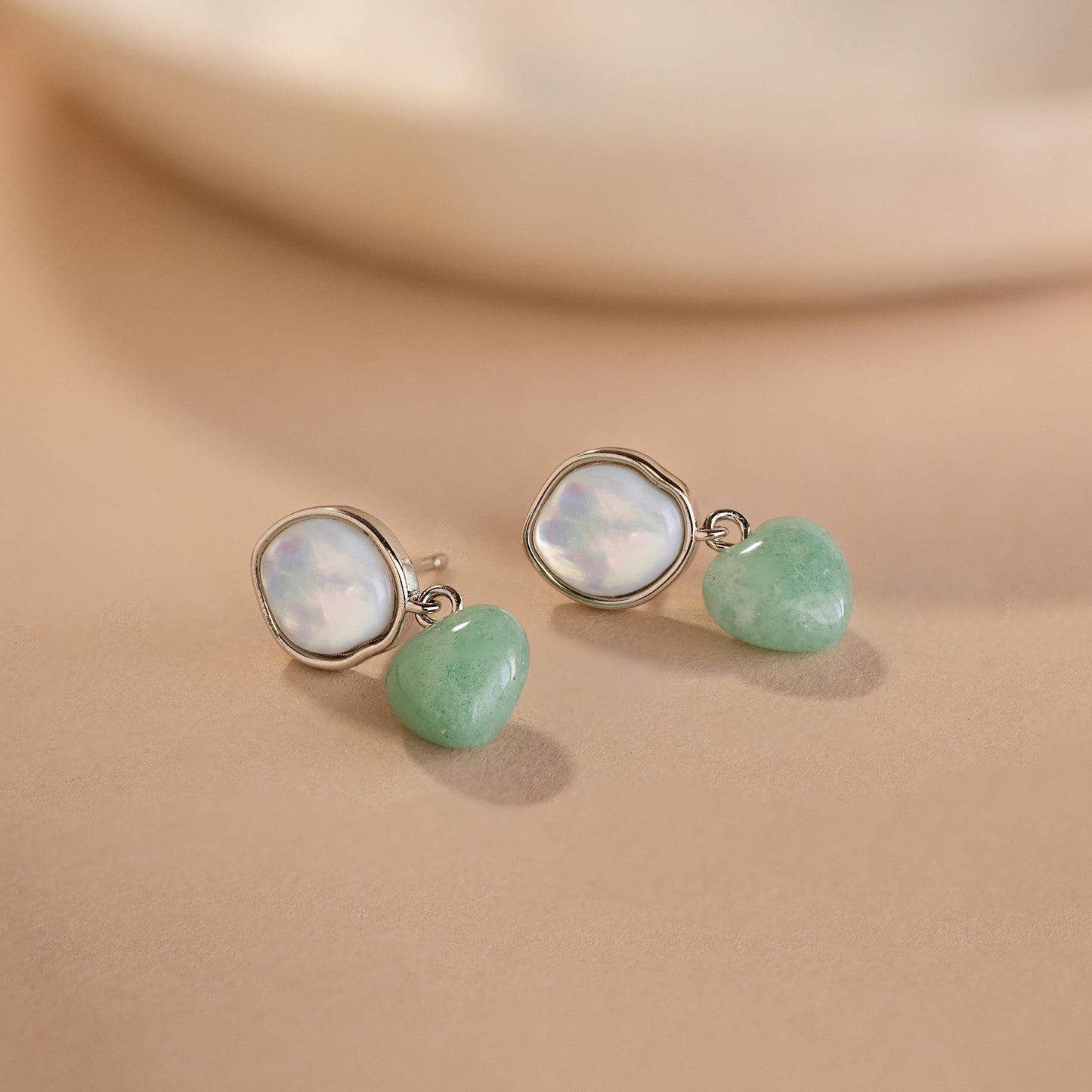 Jade Heart Drop Earrings