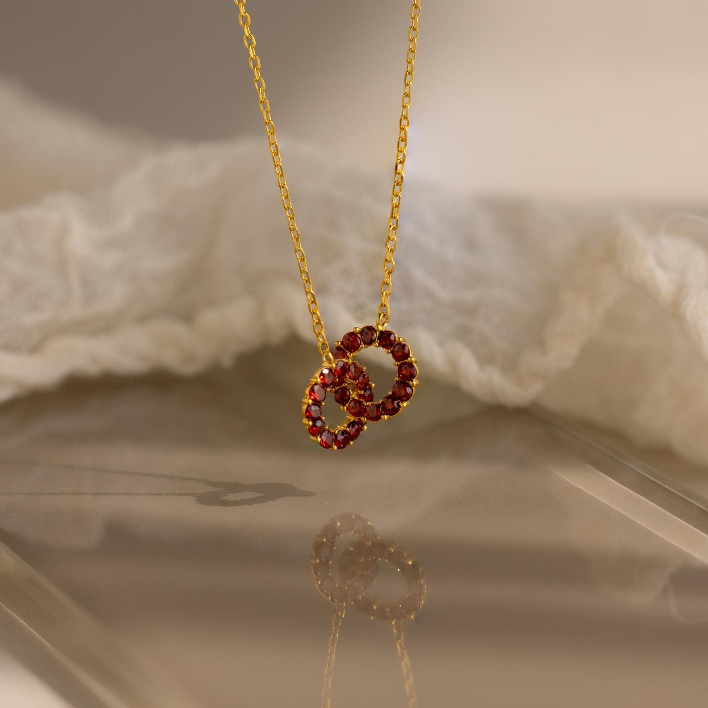 Interlocking Duo Birthstone Necklace