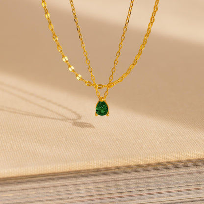 Duo Layered Birthstone Necklace