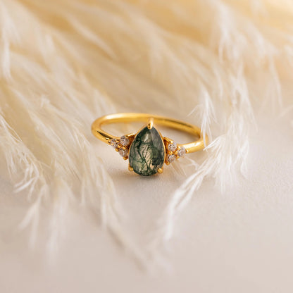 Agate Teardrop Ring