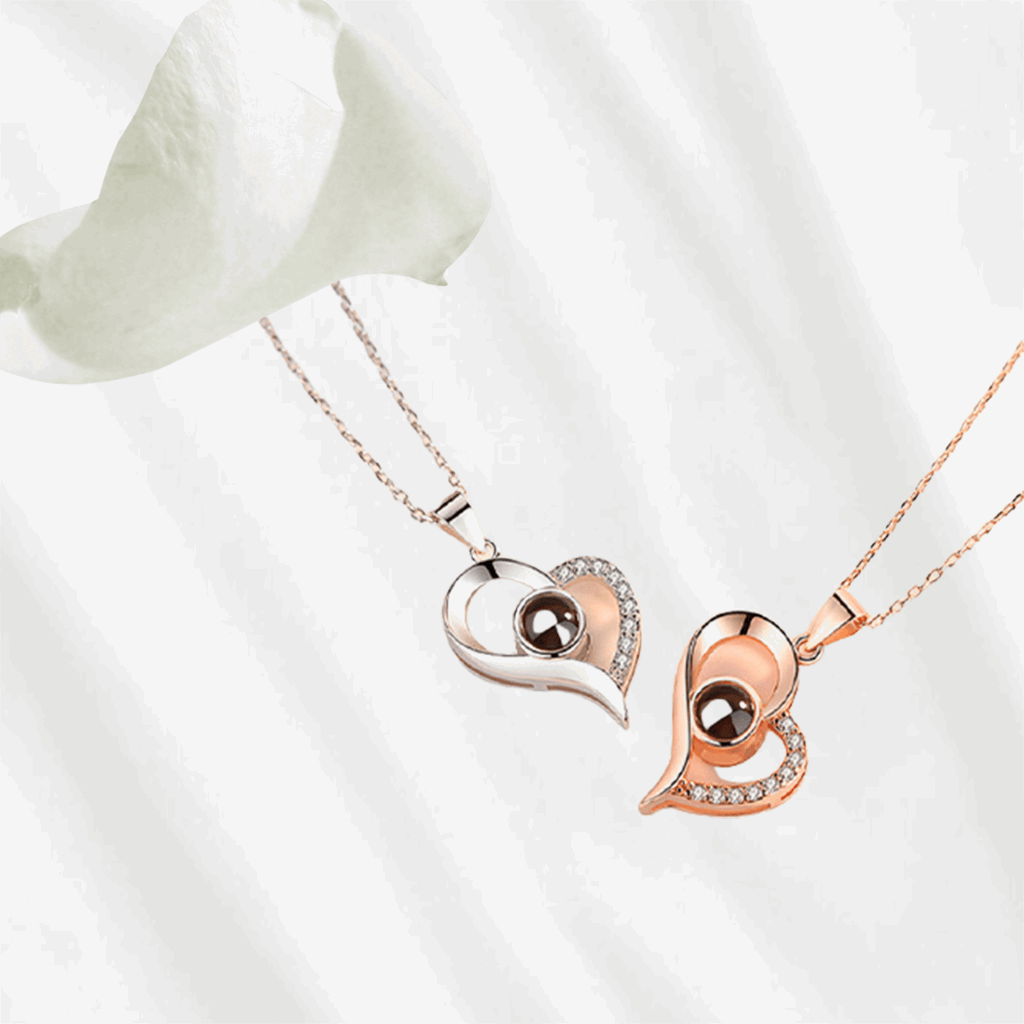 Heart Necklace with Picture Projection Necklace Jumping Heart