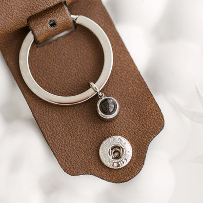 Leather case projection keychain