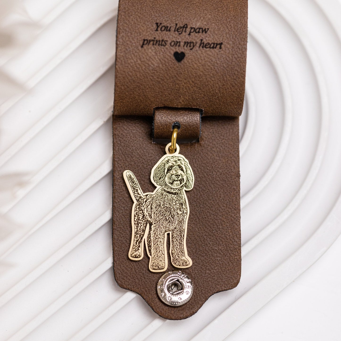 Leather Photo Silhouette Keychain