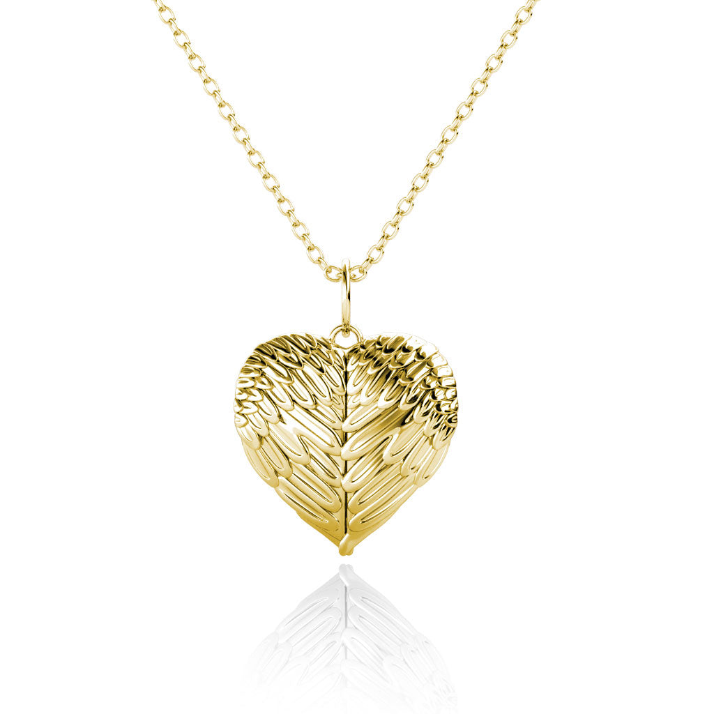 Heart Photo Locket Necklace with Picture Inside - Gold