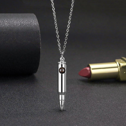 Bullet Necklace with Hidden Photo