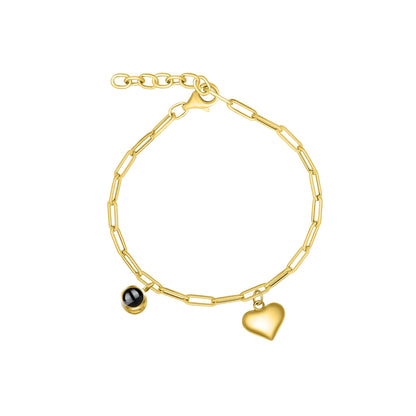 Chain Bracelet with Heart Charm