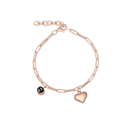 Chain Bracelet with Heart Charm