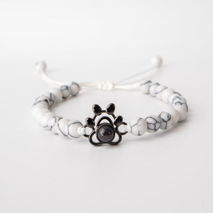 Eternity's Coastal Paw Beaded Photo Bracelet