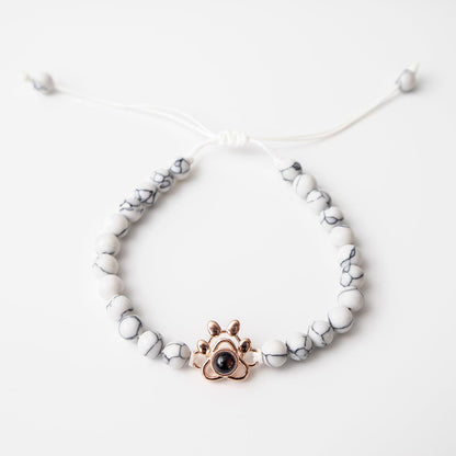 Eternity's Coastal Paw Beaded Photo Bracelet