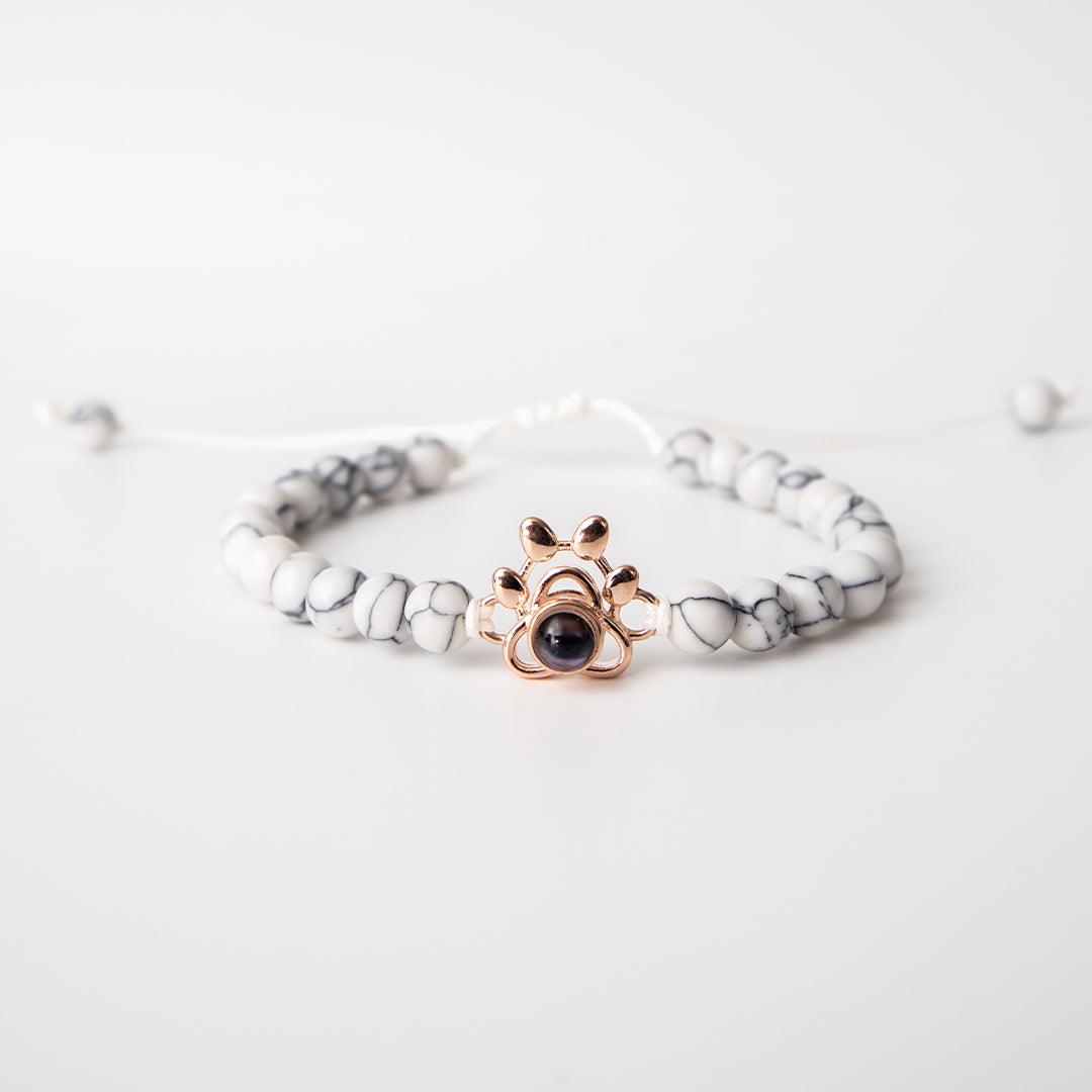 Eternity's Coastal Paw Beaded Photo Bracelet