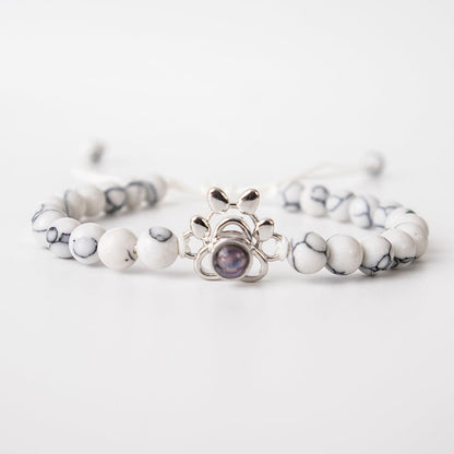 Eternity's Coastal Paw Beaded Photo Bracelet