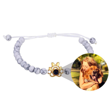 Eternity's Coastal Paw Beaded Photo Bracelet