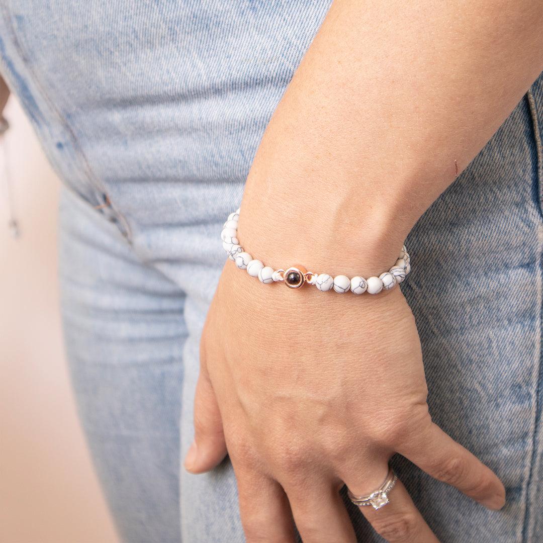 Eternity's Coastal Beaded Photo Bracelet