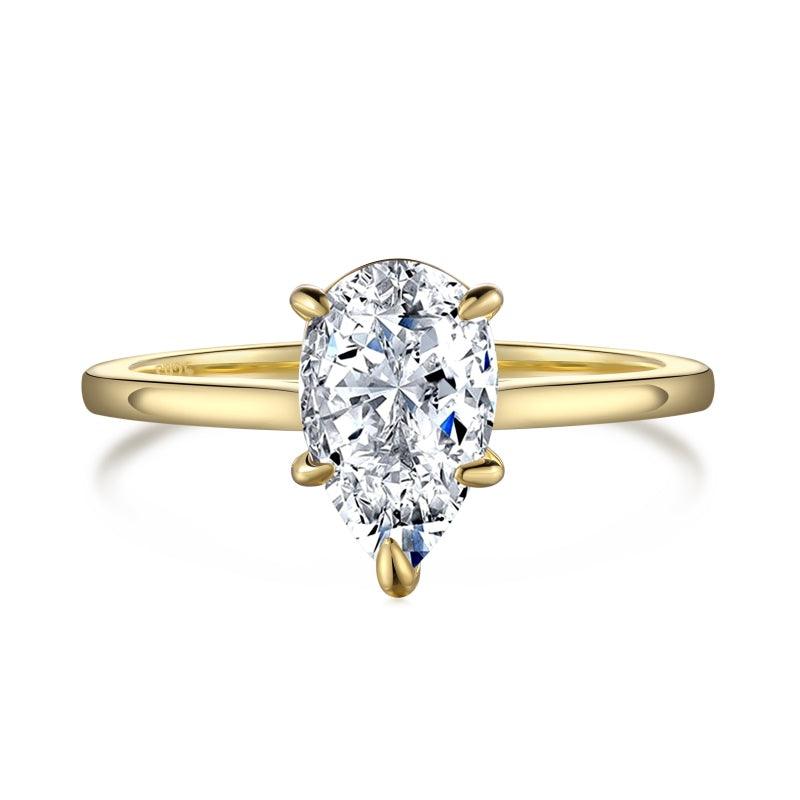 Medium Crushed Ice Pear-Cut Solitaire Ring