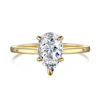 Medium Crushed Ice Pear-Cut Solitaire Ring