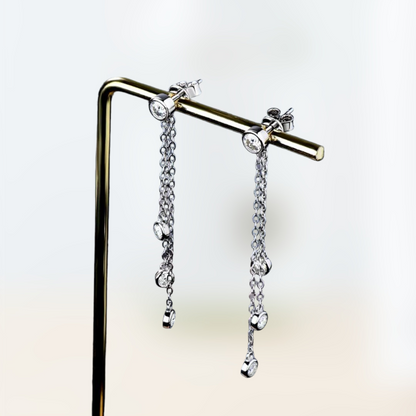 Moissanite Tassel Drop Earrings