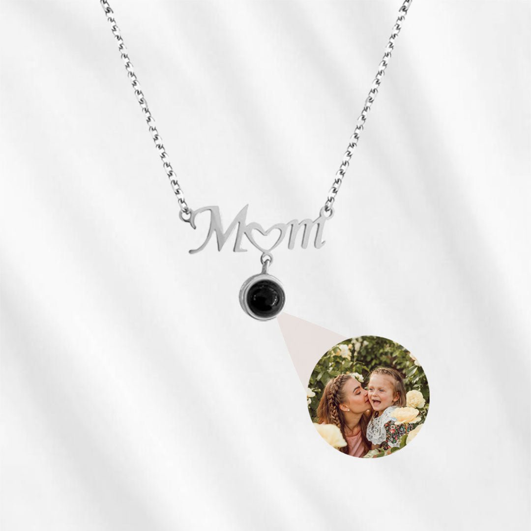 Mom Necklace that Projects Custom Picture Projection - Customodish