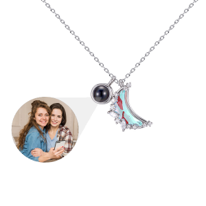 Blue Moon Necklace with Hidden Photo