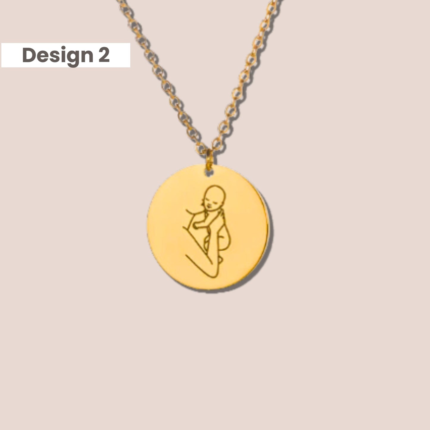 Mother and Angel Baby Necklace