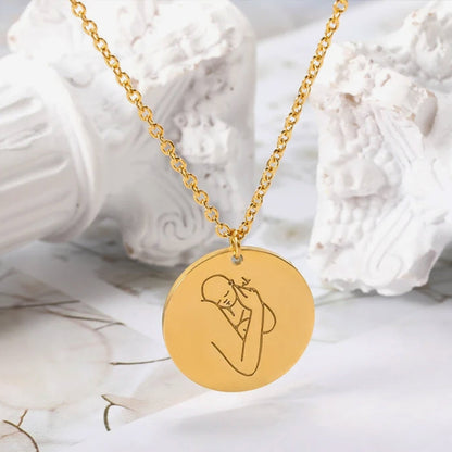 Mother and Angel Baby Necklace