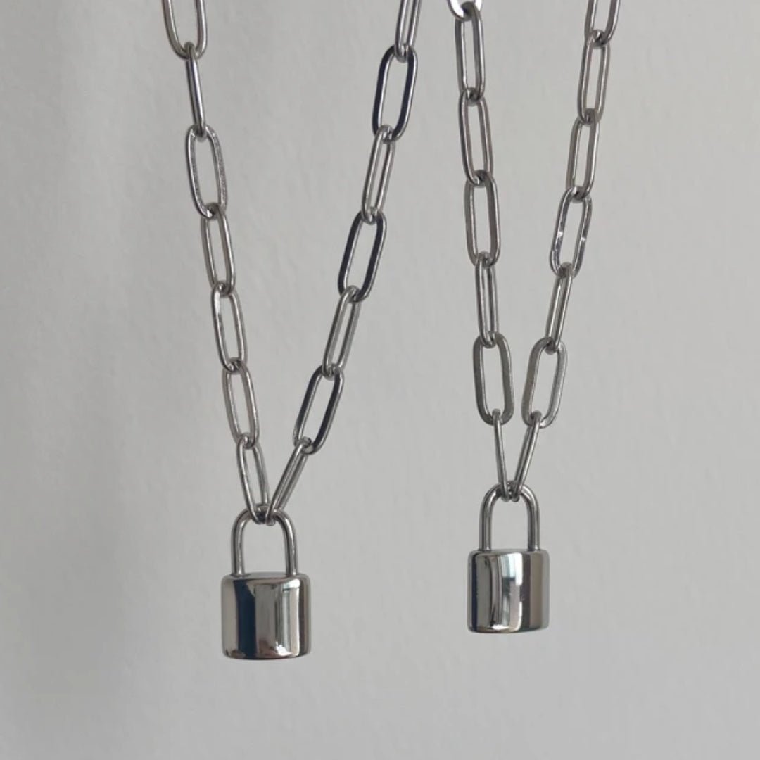 Mother & Daughter Link Padlock Necklace